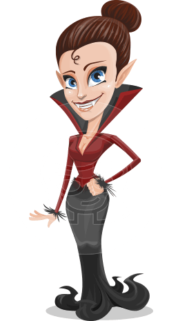 Pretty Female Vampire Cartoon Vector Character